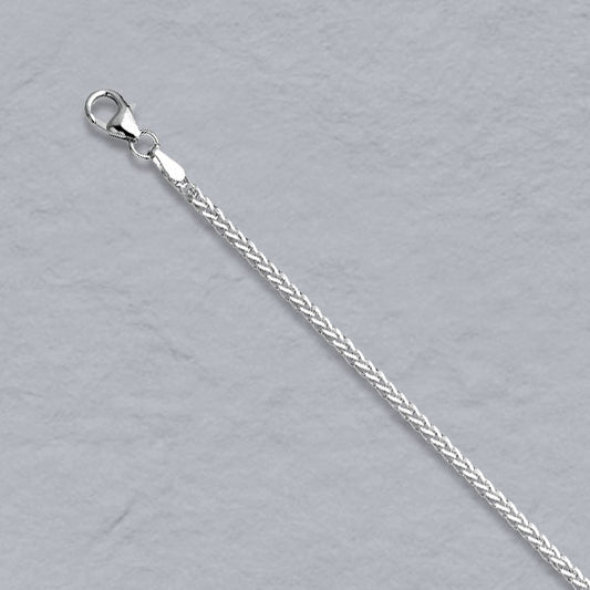 Sterling Silver Diamond Cut Square Wheat 1.5mm