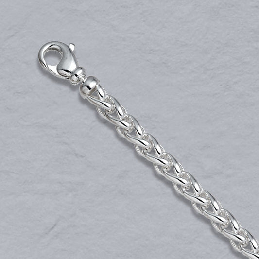 Sterling Silver Round Wheat 6mm