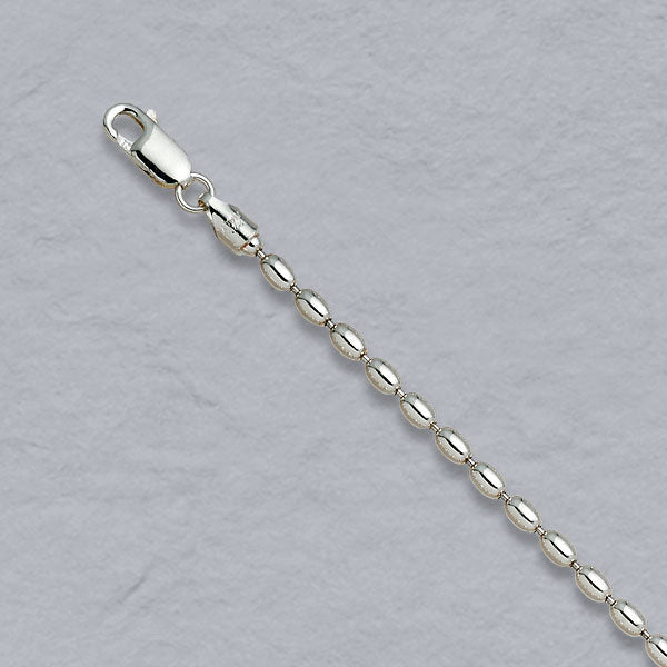Sterling Silver Oval Bead 3.0mm