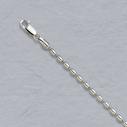 Sterling Silver Oval Bead 3.0mm