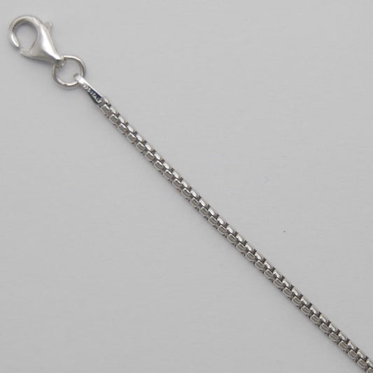 Sterling Silver Round Box 1.8mm (Rhodium)