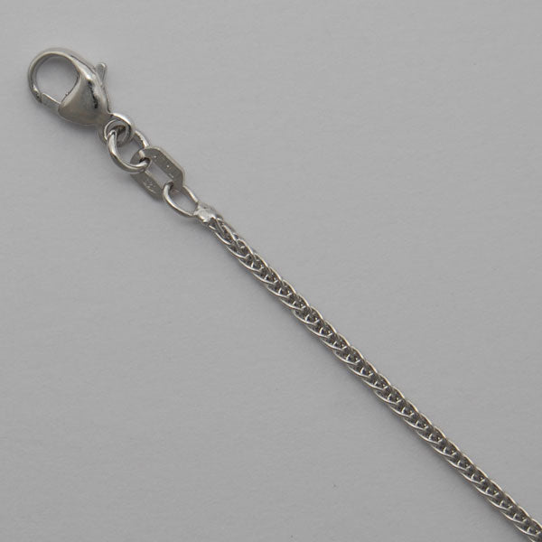 Sterling Silver Round Wheat 1.1mm (Rhodium)