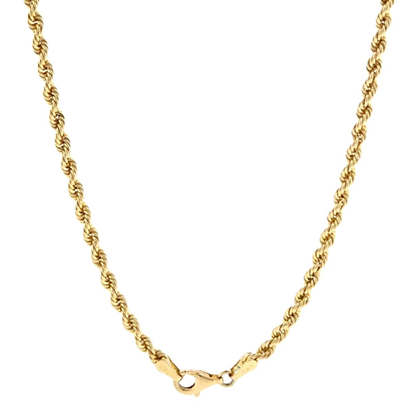 14K Yellow Gold Solid Rope 2.9mm
