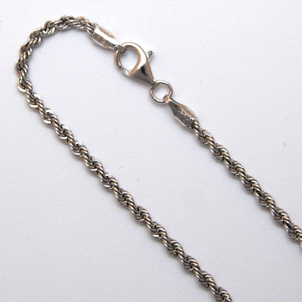 Sterling Silver Laser Rope 2.5mm (Rhodium)