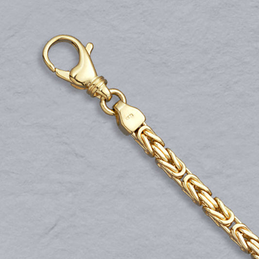 14K Yellow Gold Square Byzantine 3.2mm
