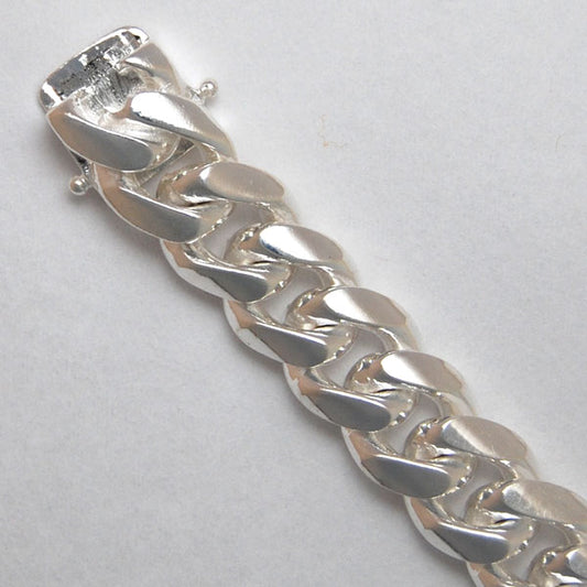 Sterling Silver Round Curb 12.4mm