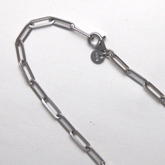 Sterling Silver Paperclip 3.2mm (Rhodium)