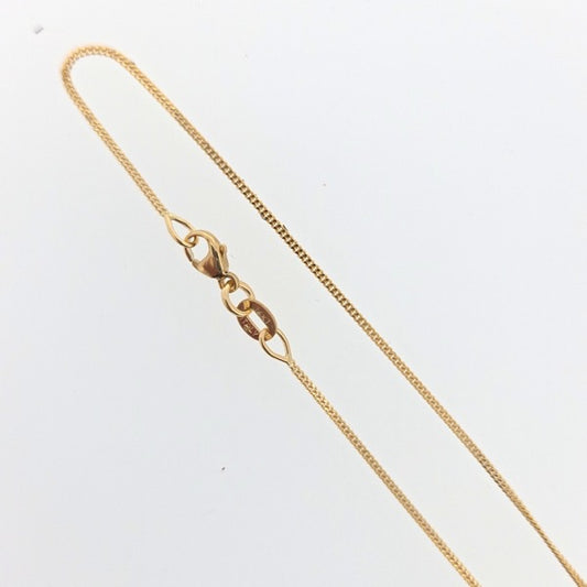 14K Yellow Gold Curb 1.0mm chain with lobster clasp
