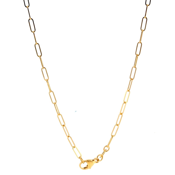 18K Yellow Gold Paperclip 2.1mm x 6.2mm