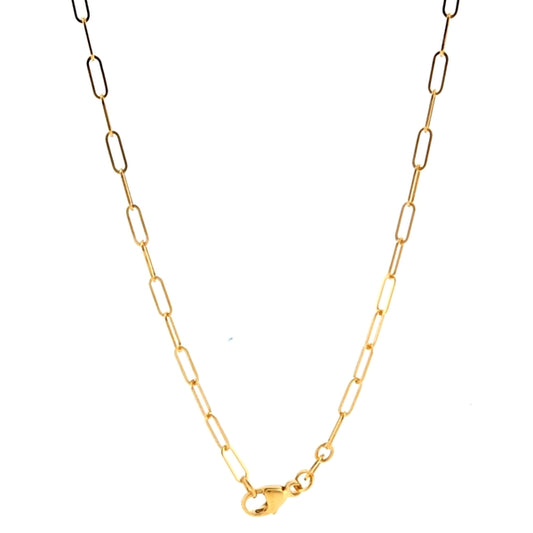 18K Yellow Gold Paperclip 2.1mm x 6.2mm