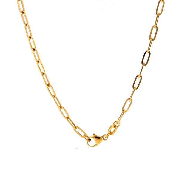 18K Yellow Gold Paperclip 2.5mm x 6.5mm