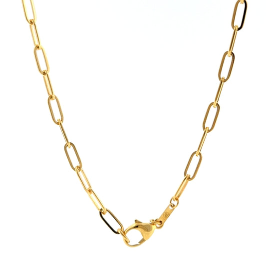 18K Yellow Gold Paperclip 3.1mm x 8mm