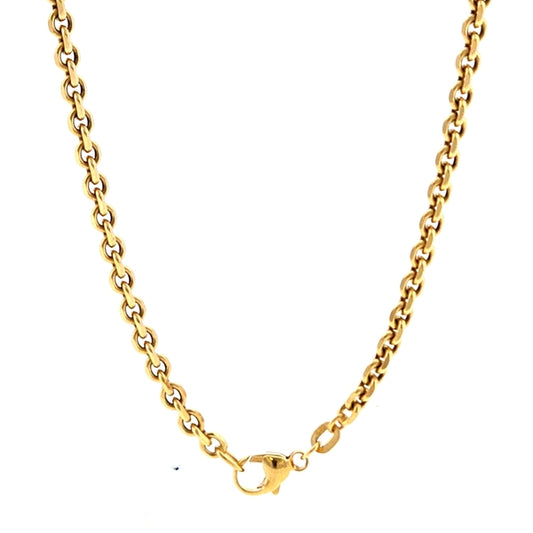18K Yellow Gold Diamond Cut Cable 3.6mm