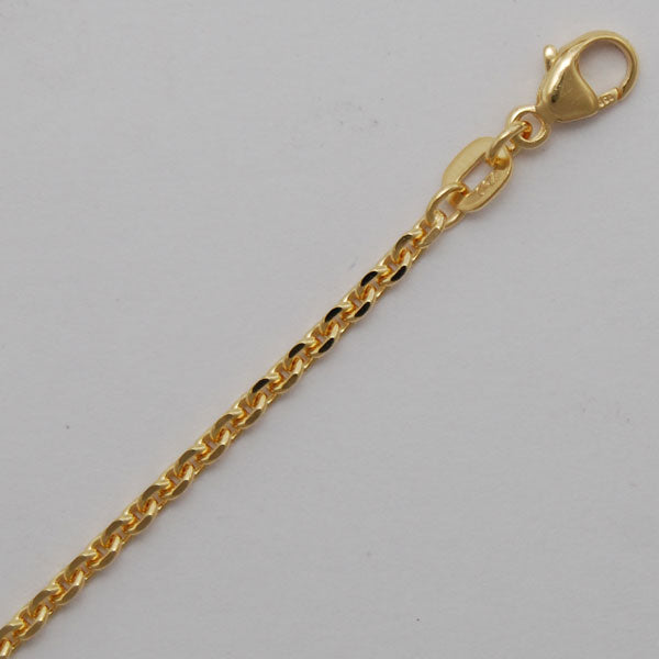 18K Yellow Gold Diamond Cut Cable 2.0mm