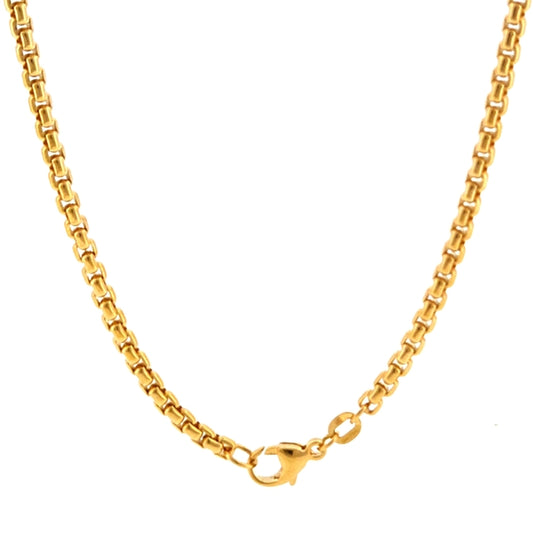 18K Yellow Gold Round Box 3.2mm