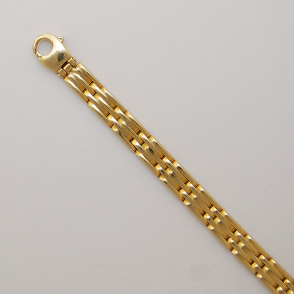 18K Yellow Gold Brick Link 6.6mm