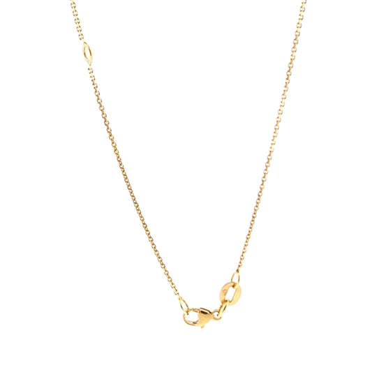 18K Yellow Gold Diamond Cut Cable 1.0mm, 18" with a ring at 16"