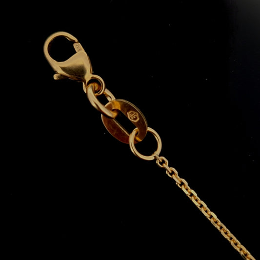 18K Yellow Gold Diamond Cut Cable 1.0mm