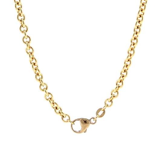 18K Yellow Gold Round Cable 4.1mm