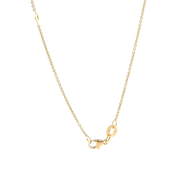 18K Yellow Gold Round Cable 1.0mm, 18' with jump ring at 16'