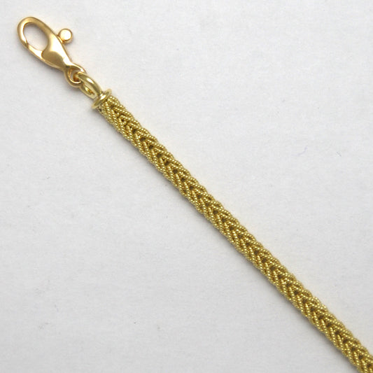 18K Yellow Gold Textured Foxtail 2.5mm