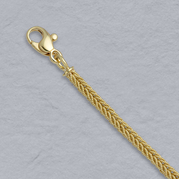 18K Yellow Gold Handmade Textured Foxtail 2.9mm