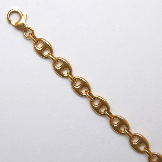 18K Yellow Gold Puff Anchor 6.2mm