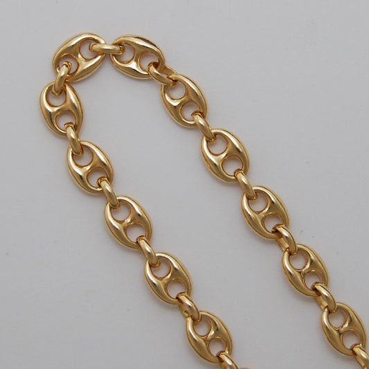 18K Yellow Gold Puff Anchor 6.8mm