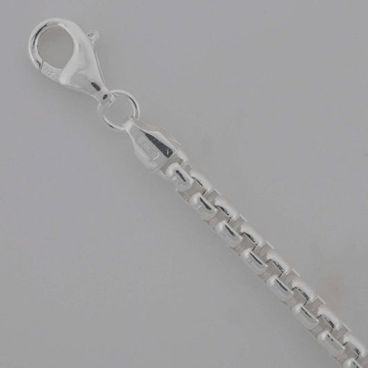Sterling Silver Round Box 3.4mm