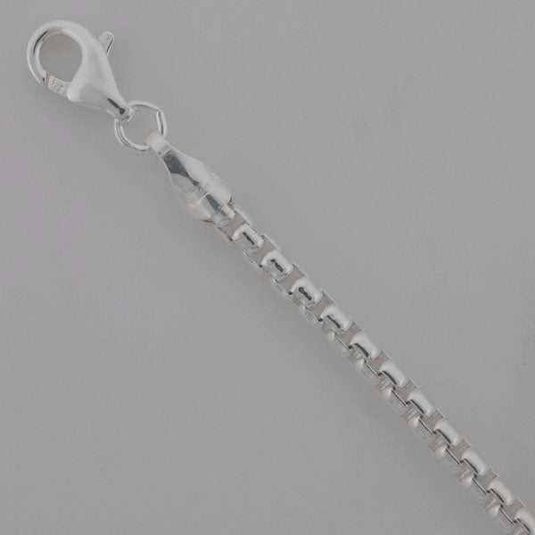 Sterling Silver Round Box 2.6mm