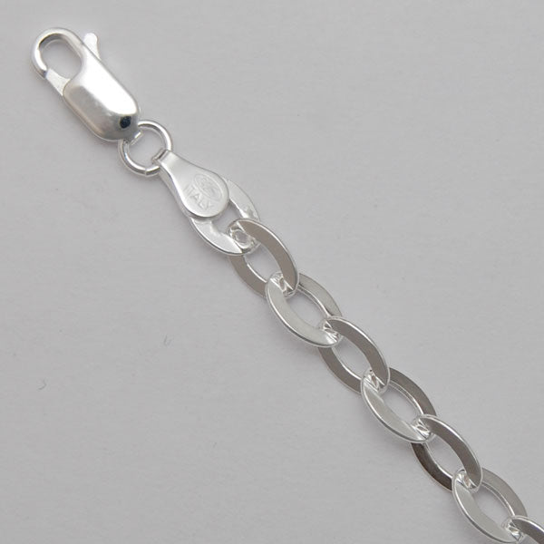 Sterling Silver Flat Oval Cable 5.1mm