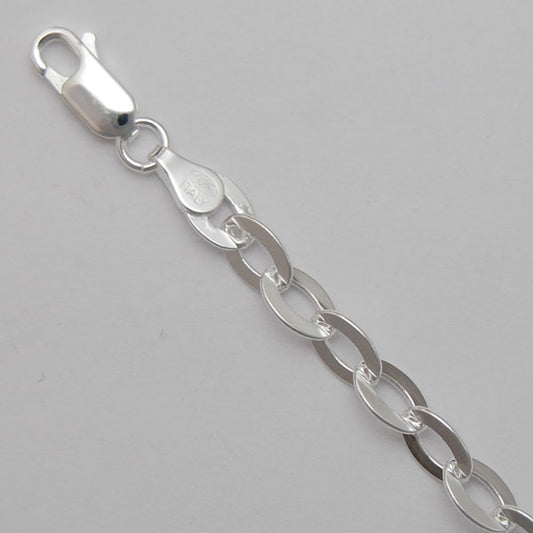 Sterling Silver Flat Oval Cable 5.1mm