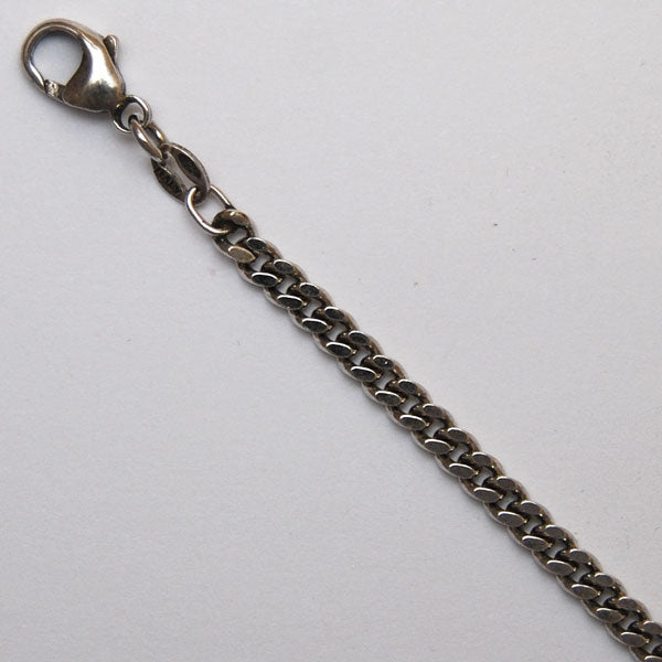 Sterling Silver Curb 3.4mm (Rhodium)