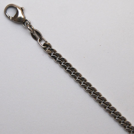 Sterling Silver Curb 3.4mm (Rhodium)