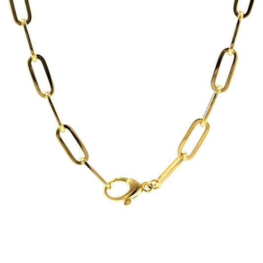 14K Yellow Gold Paperclip 4.8mm wide x 12mm long