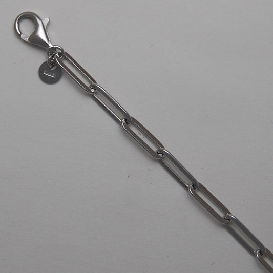 Sterling Silver Paperclip 3.8mm (Rhodium)