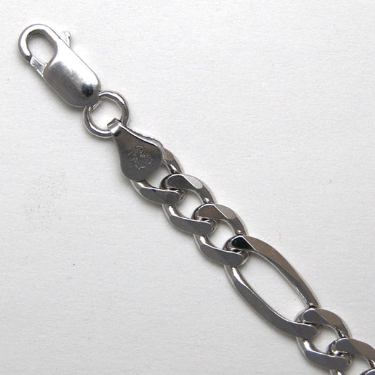 Sterling Silver Figaro 6.5mm (Rhodium)