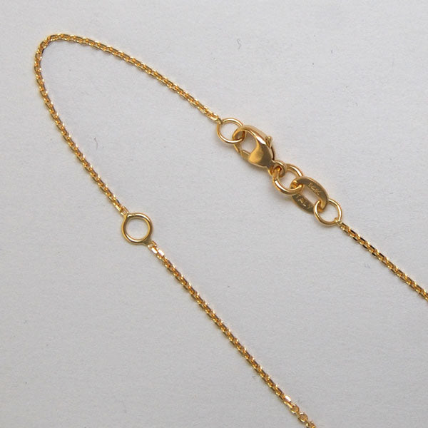 14K Yellow Gold Diamond Cut Cable 1.0mm, 18" with a ring at 16"