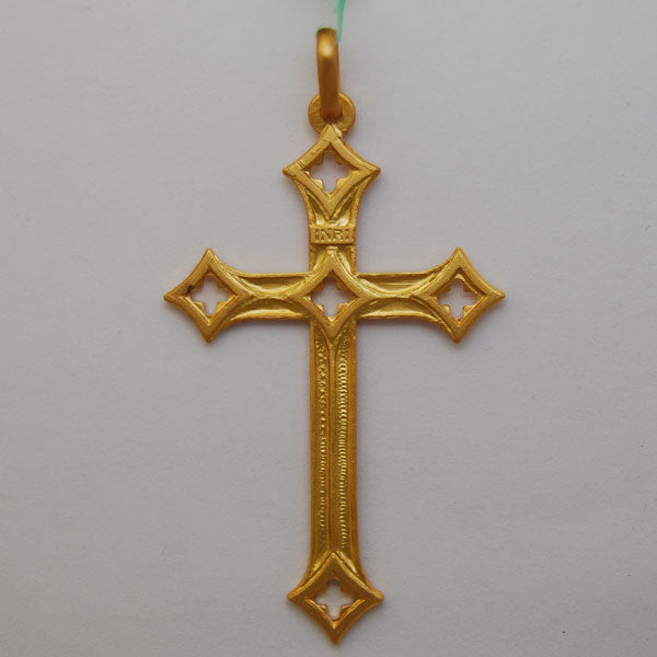 14K Yellow Gold Traforate 5, 49mm x 30mm