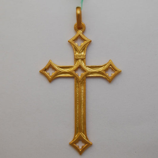 14K Yellow Gold Traforate 5, 49mm x 30mm