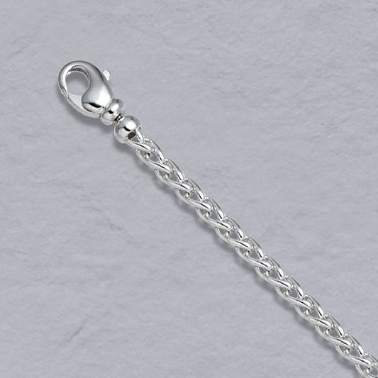 Sterling Silver Solid Wheat 4.0mm
