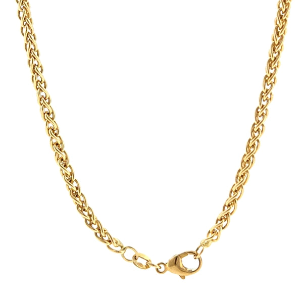 14K Yellow Gold Natural Round Wheat 3.4mm