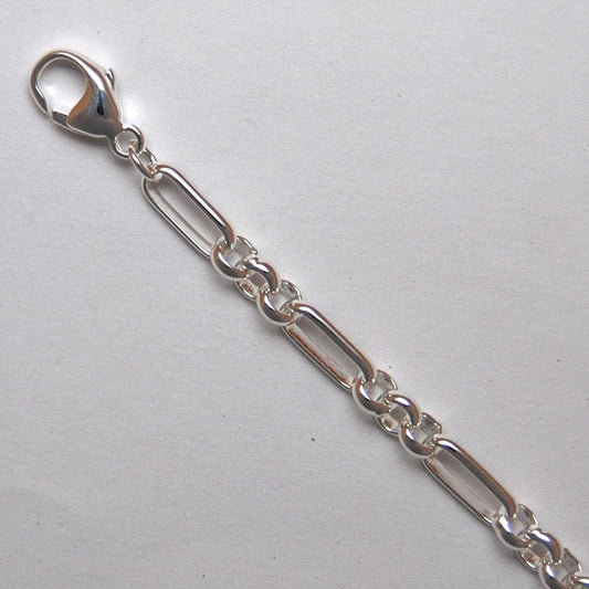 Sterling Silver Rolo 3+1 Link 4.2mm