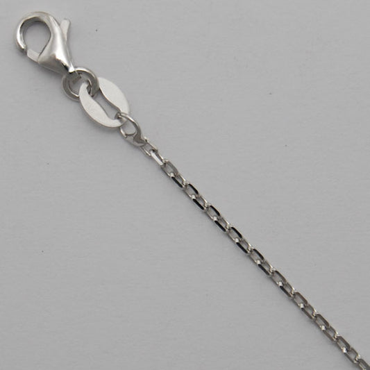 Sterling Silver Diamond Cut Cable 1.2mm (Rhodium)