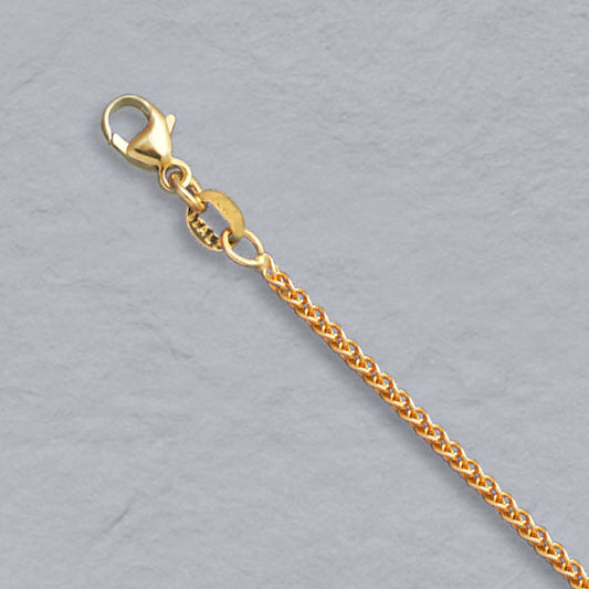 14K Yellow Gold Natural Round Wheat 1.5mm