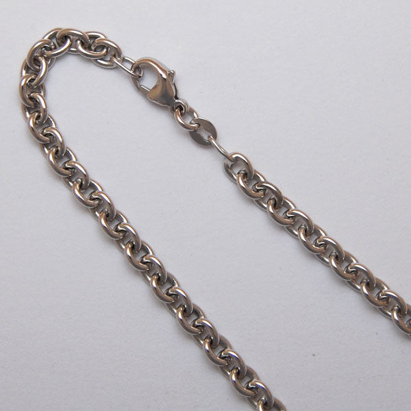 Sterling Silver Round Cable 4.5mm (Rhodium)