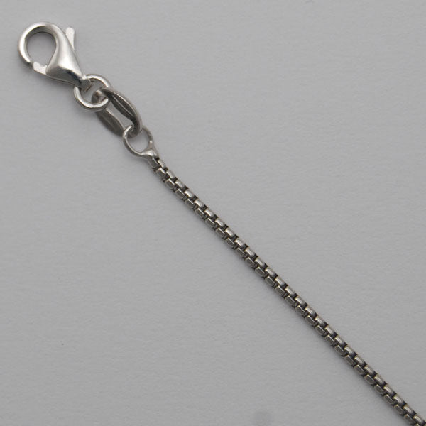 Sterling Silver Round Box 1.1mm (Rhodium)