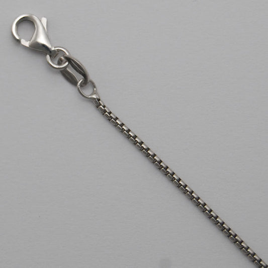 Sterling Silver Round Box 1.1mm (Rhodium)