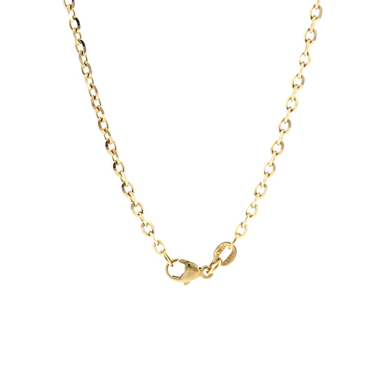 14K Yellow Gold Oval Diamond Cut Cable 2.3mm