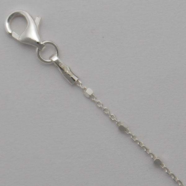 Sterling Silver Diamond Cut Cable 1.0mm, Square Beads